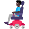 Man in Motorized Wheelchair- Dark Skin Tone emoji on Microsoft